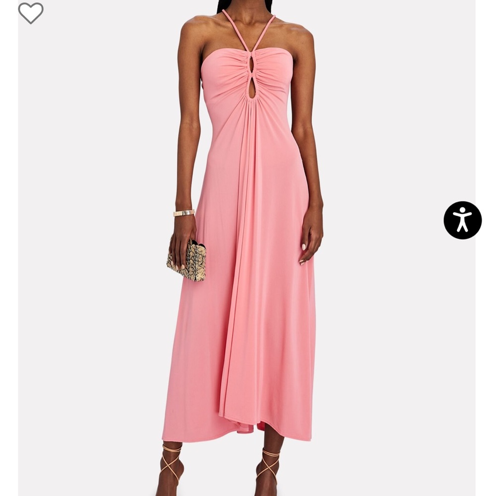 A.L.C. Pink Halter Maxi Dress with Front Keyhole